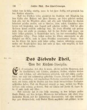 Das Siebende Theil. Von der Kirchen-Disciplin