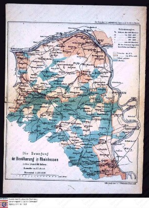 Karte der Bevölkerungsbewegungen in Rheinhessen
