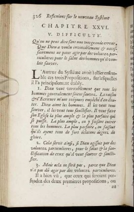 Chapitre XXVI. V. Difficulte. Qu'on ne peut dire sans une tres grande erreur [...]