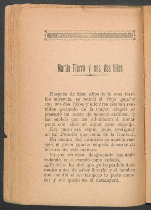 Martín Fierro y sus dos hijos