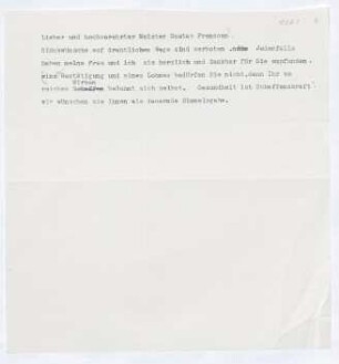 Brief von Gerhart Hauptmann an Gustav Frenssen