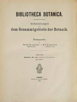 Beitrag zur Flora Albaniens : Bearbeitung der von J. Dörfler im Jahre 1890 im Gebiete des Šar-Dagh gesammelten Pflanzen