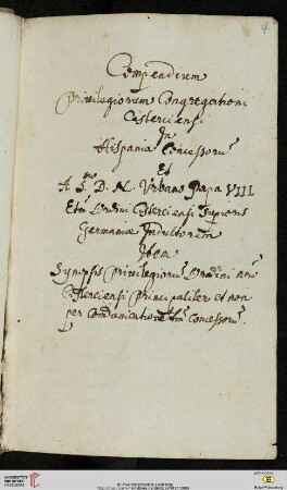 Kompendienhafte Zusammenstellung zisterziensischer Privilegien, alphabetisch nach Schlagworten