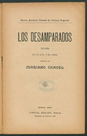 Los desamparados : drama en un acto y en verso