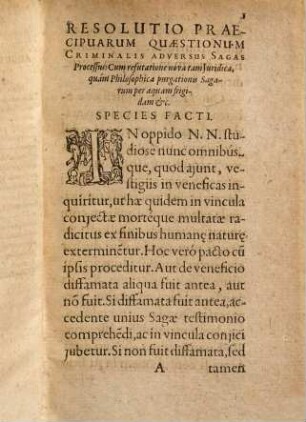 Resolutio Praecipuarum Quaestionum Criminalis Adversus Sagas Processus
