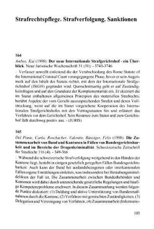 105-192, Strafrechtspflege. Strafverfolgung. Sanktionen