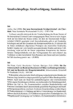 105-192, Strafrechtspflege. Strafverfolgung. Sanktionen