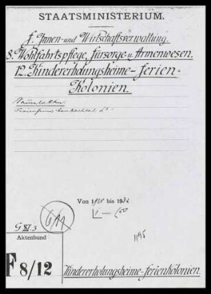 Kindererholungsheime, Ferienkolonien