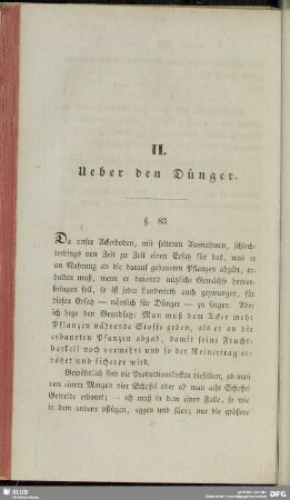 II. Ueber den Dünger