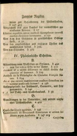 IV. Philosophische Schriften