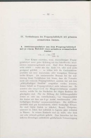 IV. Verbindungen des Propargylaldehyds mit primären aromatischen Aminen.