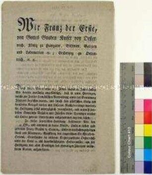 Verordnung von Franz Joseph I. Kaiser von Österreich für Illyrien