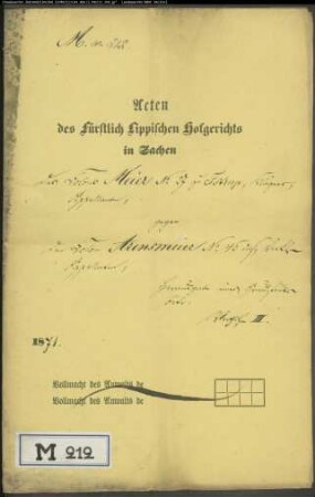 Meier Nr. 27 zu Istrup gegen Arensmeier Nr. 45 zu Istrup
