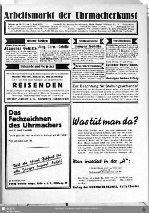 Arbeitsmarkt der Uhrmacherkunst