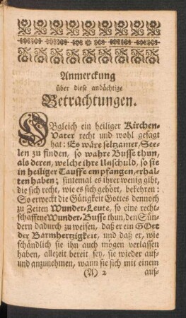 Anmerckung über diese andächtige Betrachtungen.