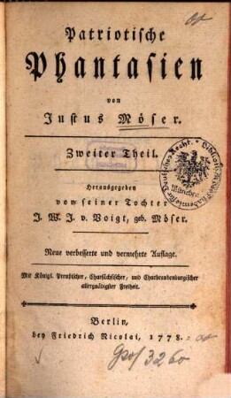 Patriotische Phantasien, Zweiter Theil