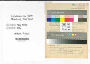 Entnazifizierung Anton Ahlers , geb. 05.12.1892 (Metzger)