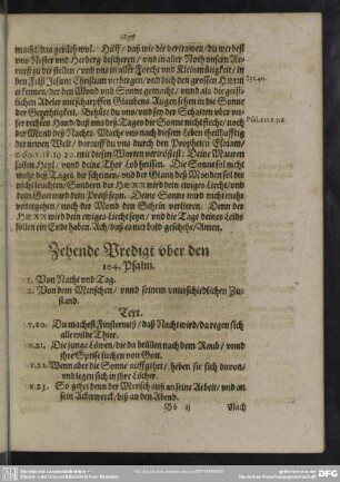 Zehende Predigt uber den 104. Psalm