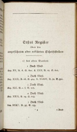 Erstes Register ueber die angefuehrten oder erklaerten Schriftstellen