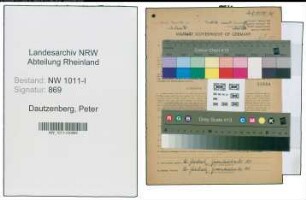 Entnazifizierung Peter Dautzenberg , geb. 30.05.1901 (Strassenbahnfahrer)