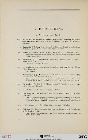 V. Jurisprudenz (Nr. 604-703)