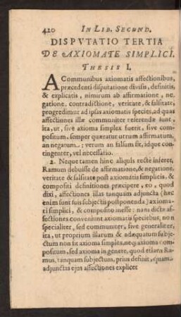 Disputatio Tertia De Axiomate Simplici.