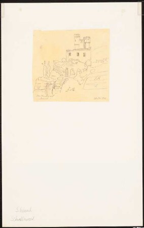 Burg Steinach, Neckarsteinach (Burg Schadeck: Schwalbennest): Perspektivische Ansicht