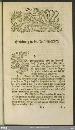 Einleitung in die Vernunftlehre