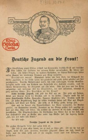Deutsche Jugend an die Front!