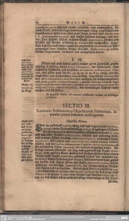 Sectio III. Continens Refutationem Objectionum Fuldensium, in puncto primae Instantiae Austregarum