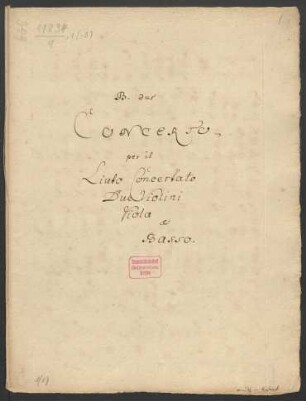 Konzerte; lute, strings; B-Dur