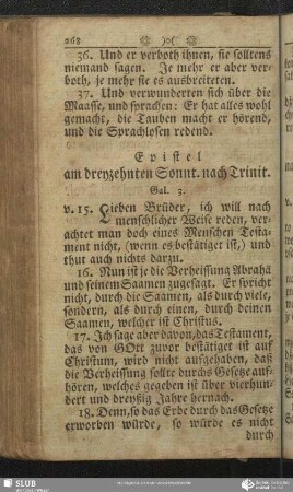 [Am dreyzehnten Sonntage nach Trinitatis]