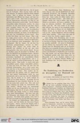 1: Die Nachbildung von Kunstwerken an Erzeugnissen der Baukunst und der Industrie : nach deutschem, österreichischem und ungarischem Gesetze