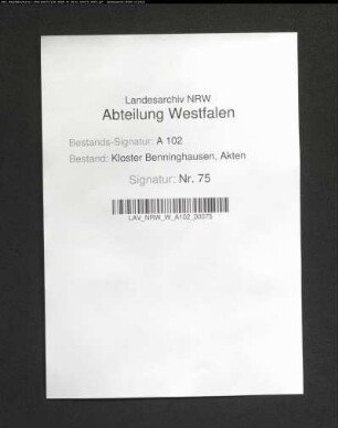 Rückständige Schulden des Klosters