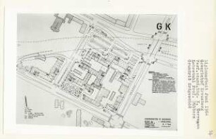 Gewerbebauten, Berlin-Kreuzberg (Diplomarbeit bei Kurt Dübbers): Grundriss Erdgeschoss 1:500