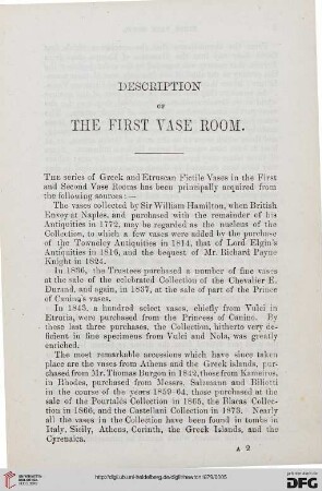 Description of the first vase room