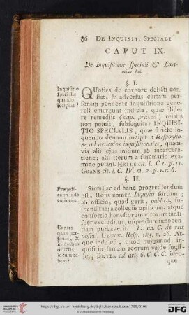 Caput IX.: De Inquisitione speciali & Examine Rei