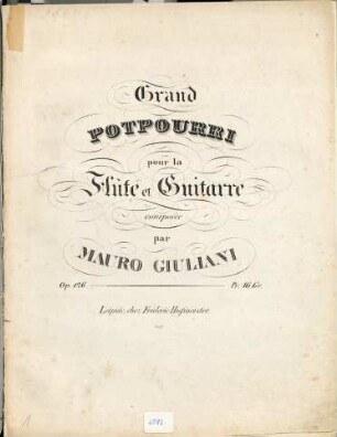 Grand potpourri pour la flûte et guitarre : op. 126
