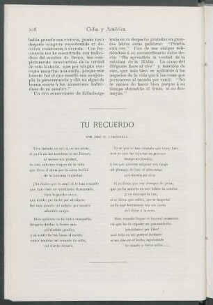 Tu recuerdo. [Poesía]