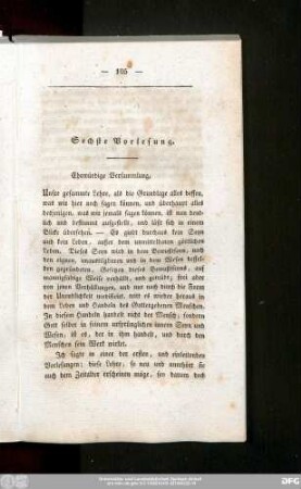 Sechste Vorlesung.
