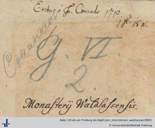 Notiz (Aus: UB Freiburg, NB 9/1143).