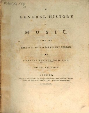 A General History Of Music : From The Earliest Ages to the Present Period. 3