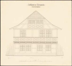Rathaus, Wernigerode Umbau: Aufriss Giebel des Hofgebäudes 1:25