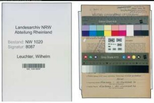 Entnazifizierung Wilhelm Leuchter , geb. 19.10.1892 (Postsekretaer)
