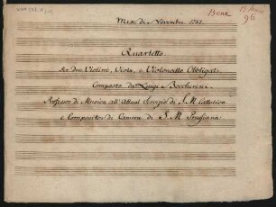 Quartette; vl (2), vla, vlc; A-Dur; G 213; op.39