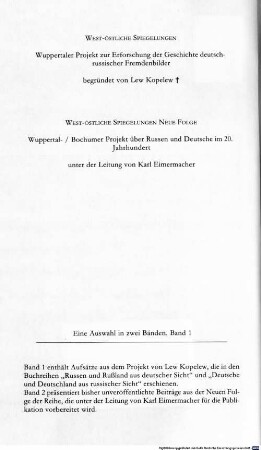 Zauber und Abwehr : zur Kulturgeschichte der deutsch-russischen Beziehungen