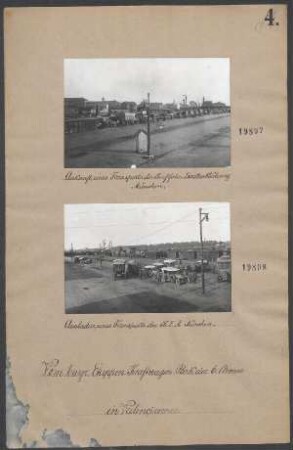 Ausladen eines Transports der K.E.A. München