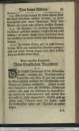 Das vierdte Capittel, Vom Geistlichen Regiment