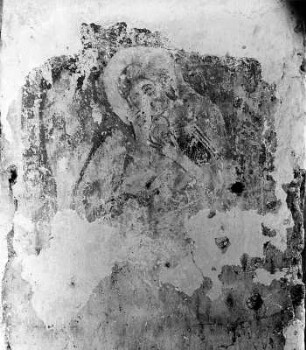 Sankt Marein bei Neumarkt. Ruine Mitterberg (1101/1300). Fresko in der Laibung des Triumphbogens