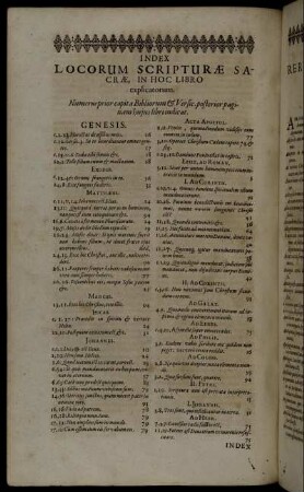 Index Locorum Scripturæ Sacræ, In Hoc Libro explicatorum.